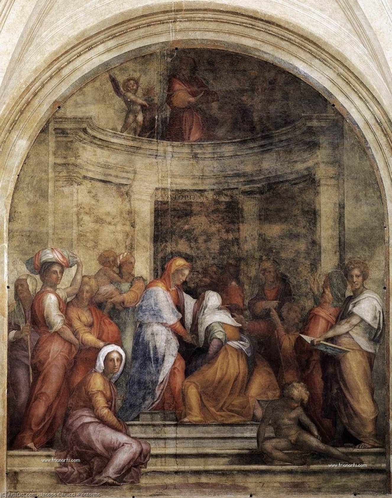  Oil Painting Replica Visitation, 1528 by Jacopo Carucci (Pontormo) (1494-1557, Italy) | ArtsDot.com
