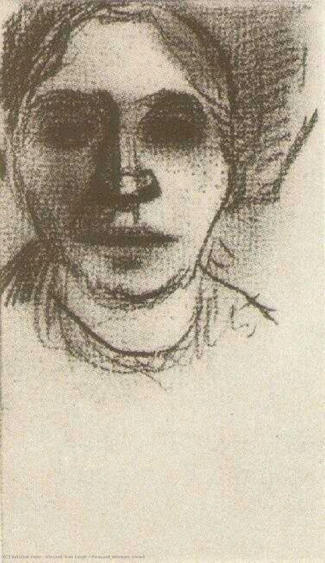  Artwork Replica Peasant Woman, Head, 1885 by Vincent Van Gogh (1853-1890, Netherlands) | ArtsDot.com