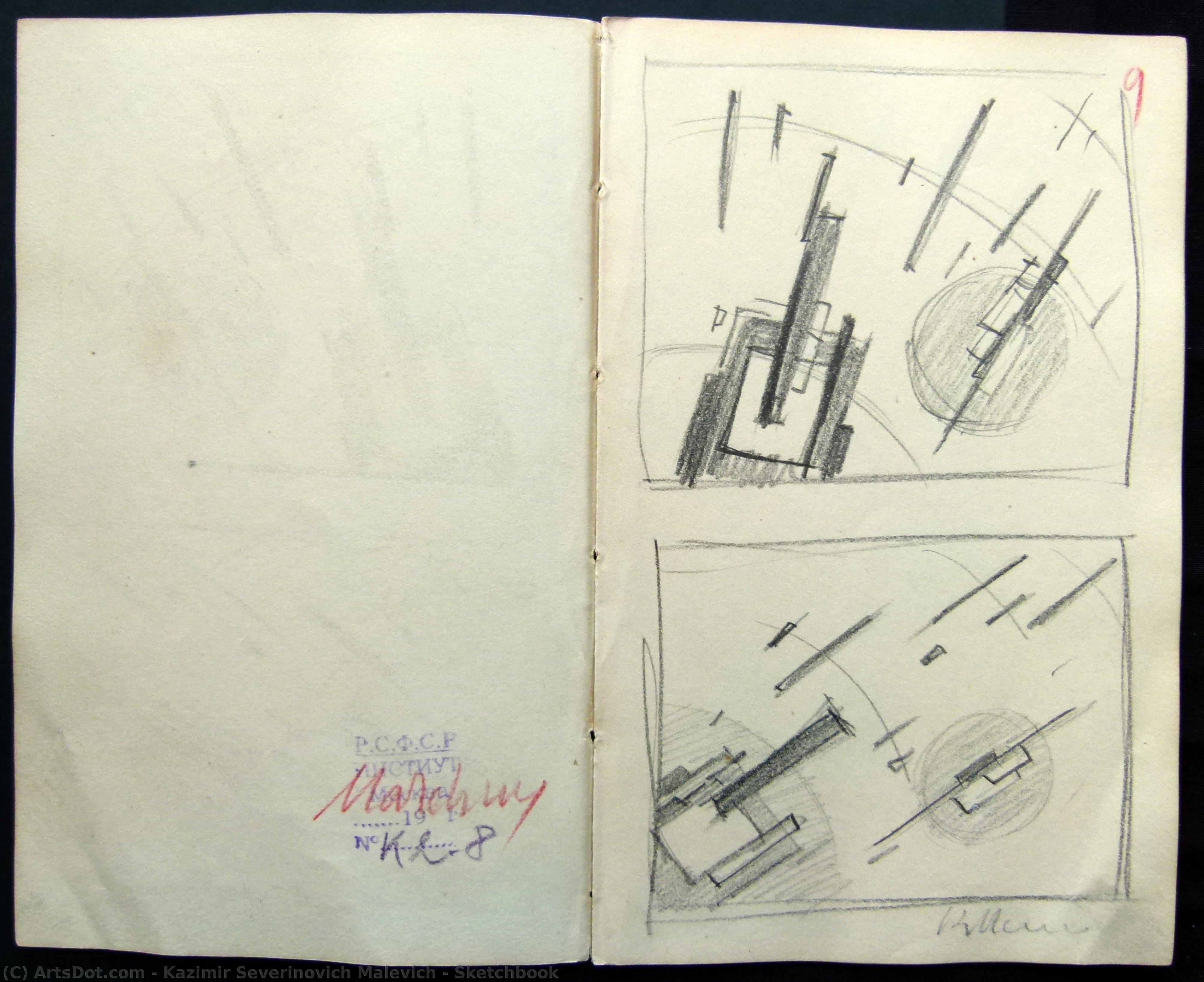  Artwork Replica Sketchbook, 1916 by Kazimir Severinovich Malevich (1878-1935, Ukraine) | ArtsDot.com