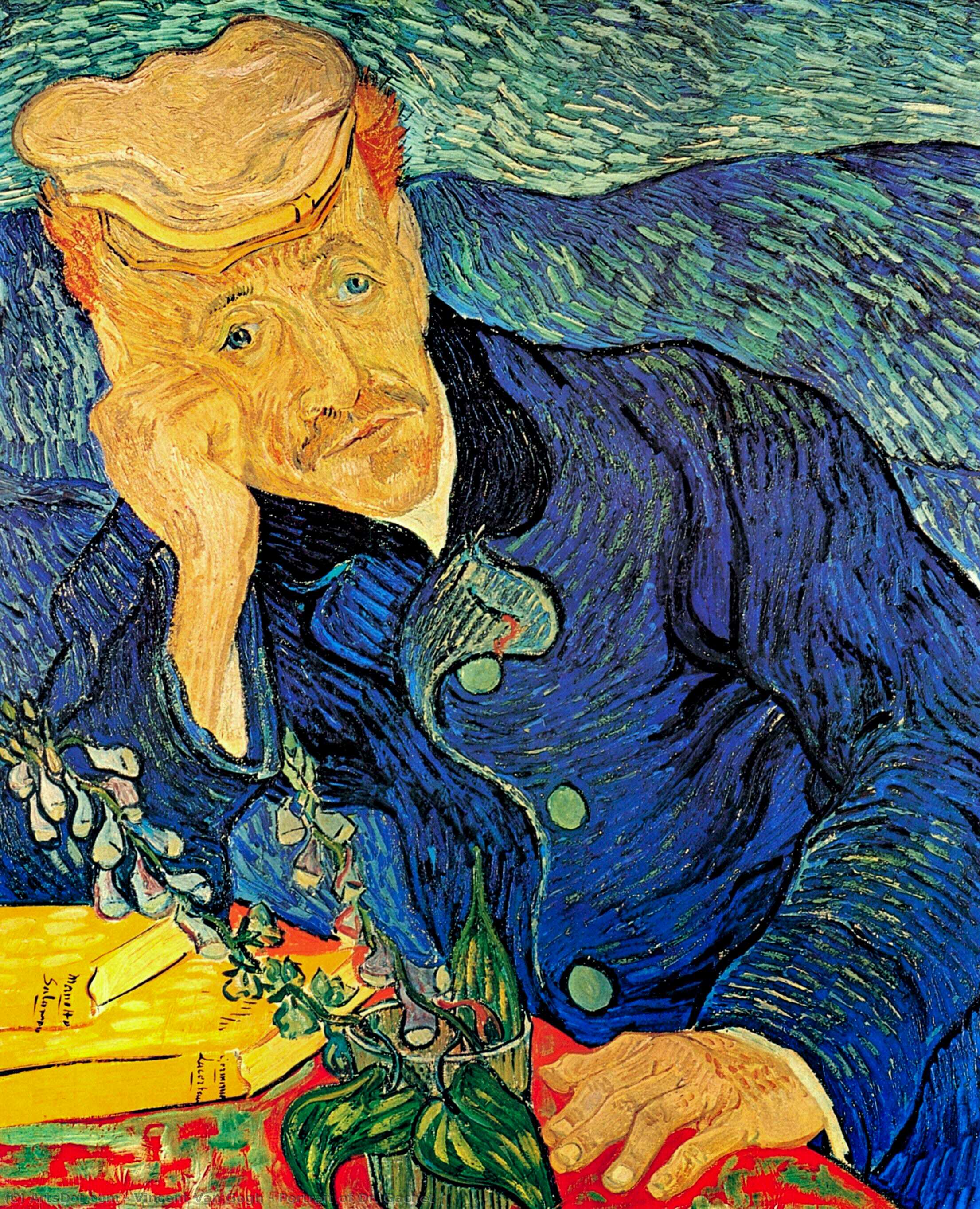  Art Reproductions Portrait of Dr. Gachet by Vincent Van Gogh (1853-1890, Netherlands) | ArtsDot.com