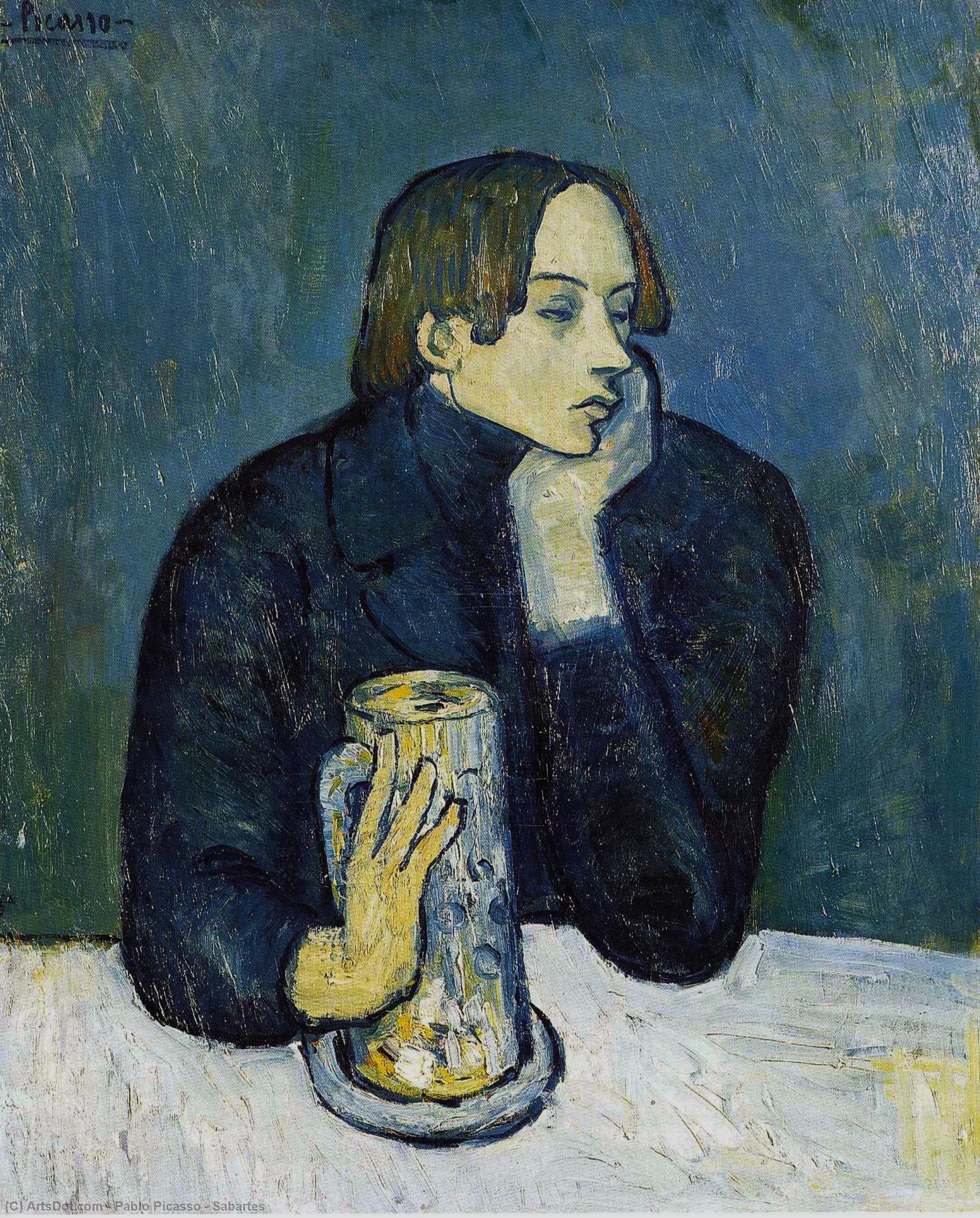  Oil Painting Replica Sabartes, 1901 by Pablo Picasso (Inspired By) (1881-1973, Spain) | ArtsDot.com