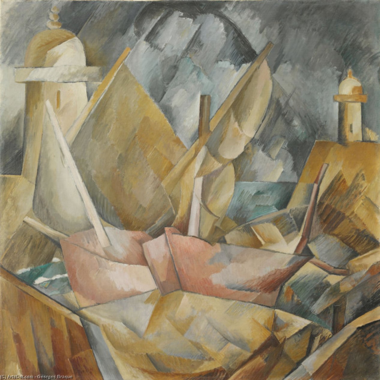  Museum Art Reproductions Harbor in Normandy, 1909 by Georges Braque (Inspired By) (1882-1963, France) | ArtsDot.com