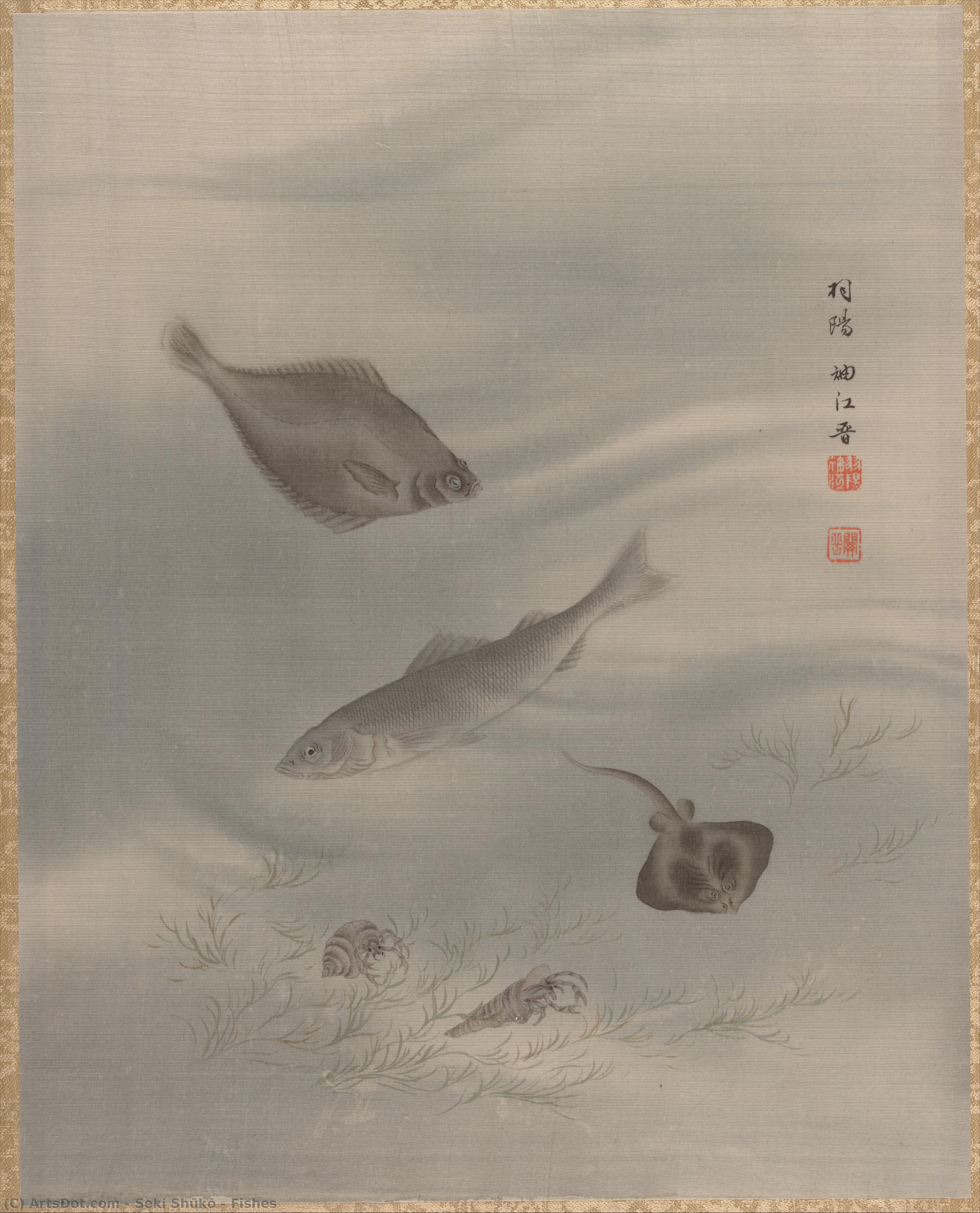  Artwork Replica Fishes, 1890 by Seki Shūkō (1858-1915) | ArtsDot.com