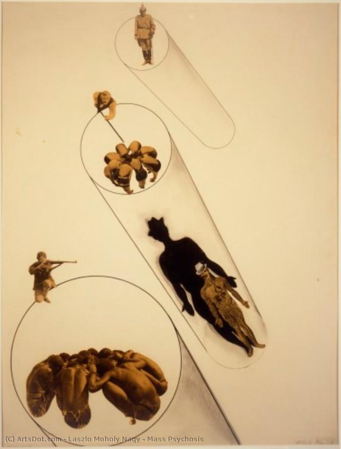  Oil Painting Replica Mass Psychosis, 1927 by Laszlo Moholy Nagy (1895-1946, Hungary) | ArtsDot.com