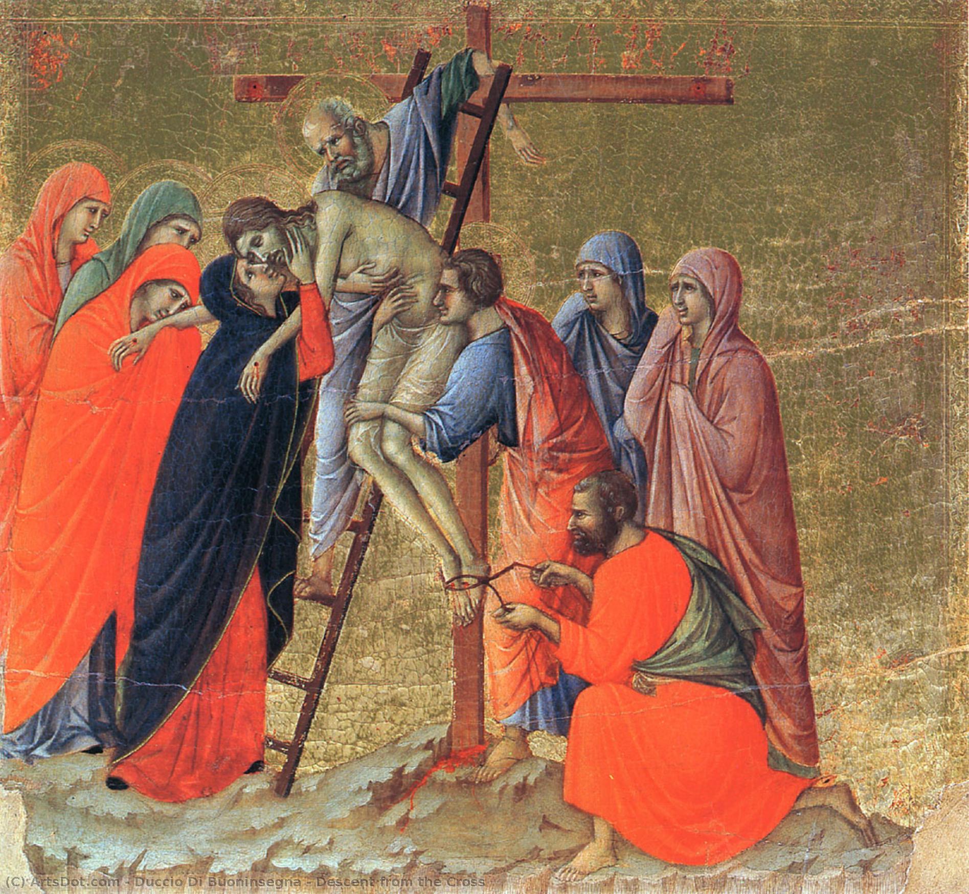  Oil Painting Replica Descent from the Cross, 1311 by Duccio Di Buoninsegna (1255-1319, Italy) | ArtsDot.com