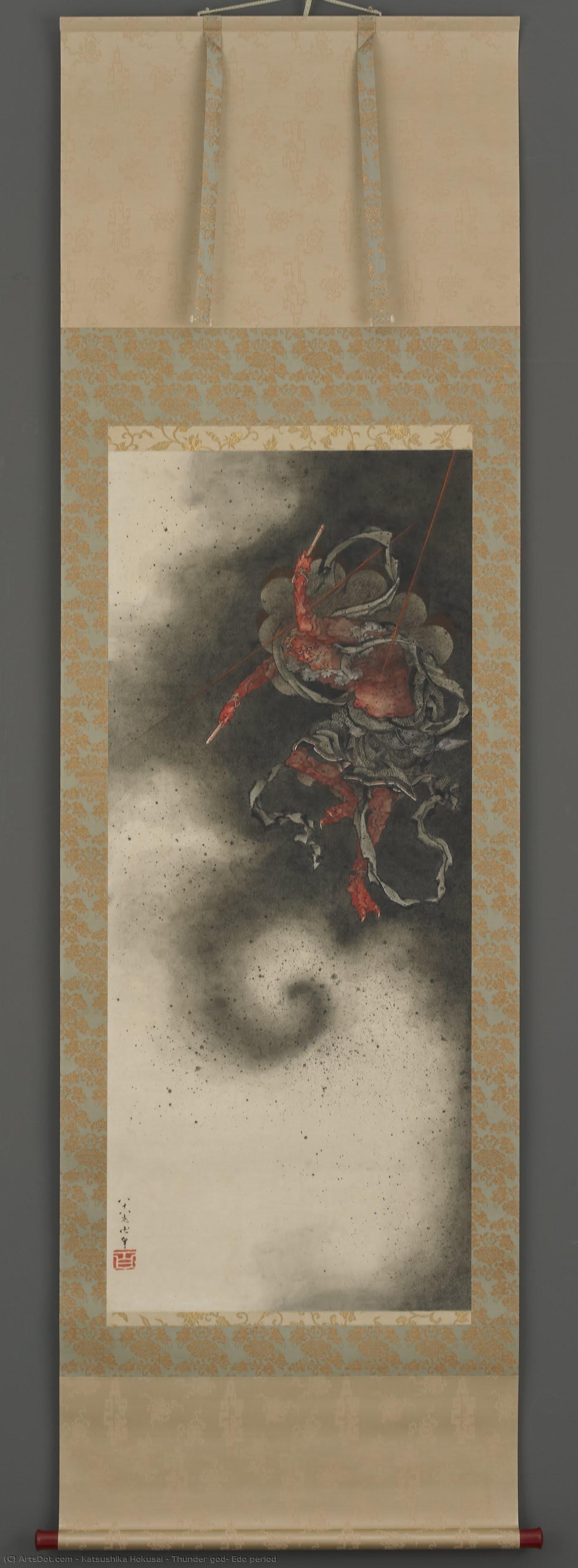  Artwork Replica Thunder god, Edo period, 1847 by Katsushika Hokusai (1760-1849, Japan) | ArtsDot.com