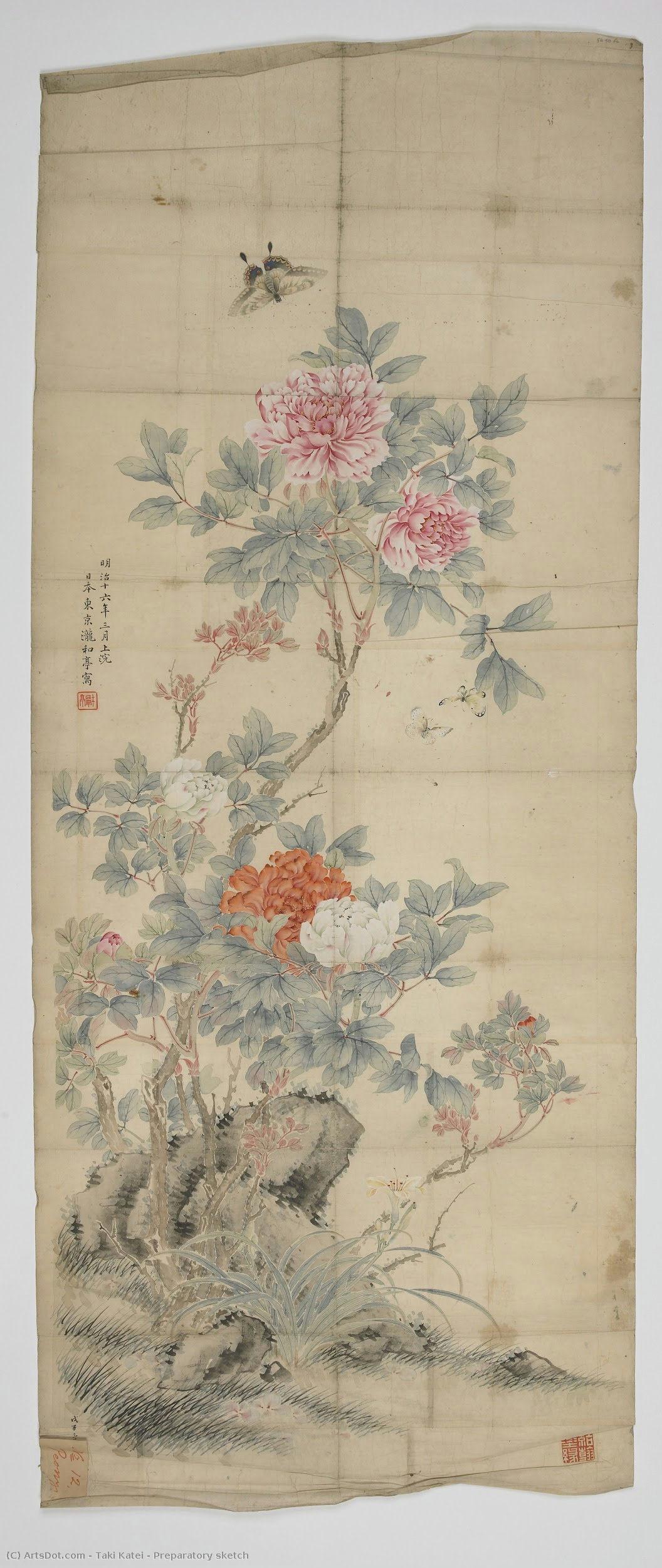  Museum Art Reproductions Preparatory sketch by Taki Katei (1830-1901, Japan) | ArtsDot.com