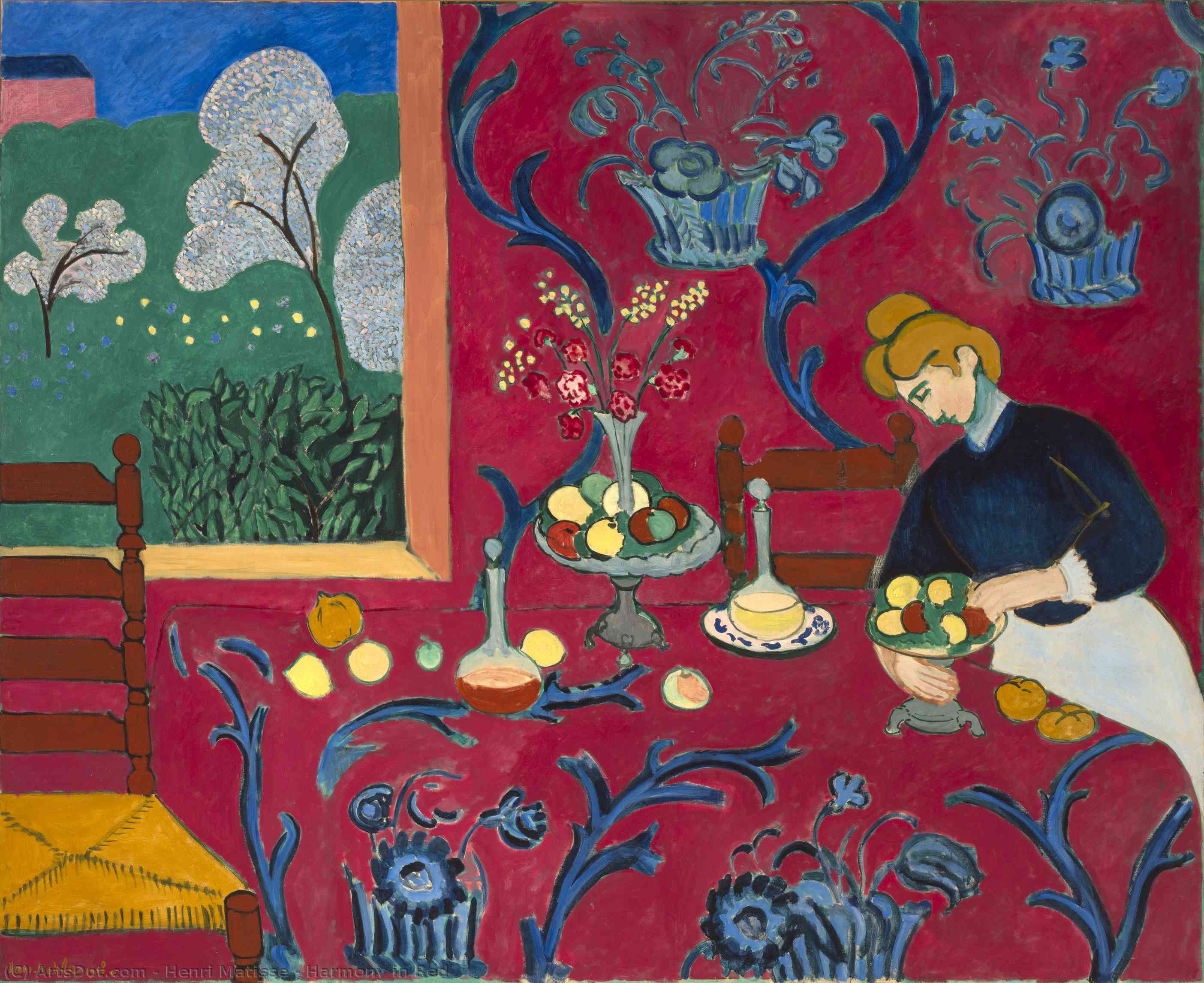  Art Reproductions Harmony in Red, 1908 by Henri Matisse (Inspired By) (1869-1954, France) | ArtsDot.com