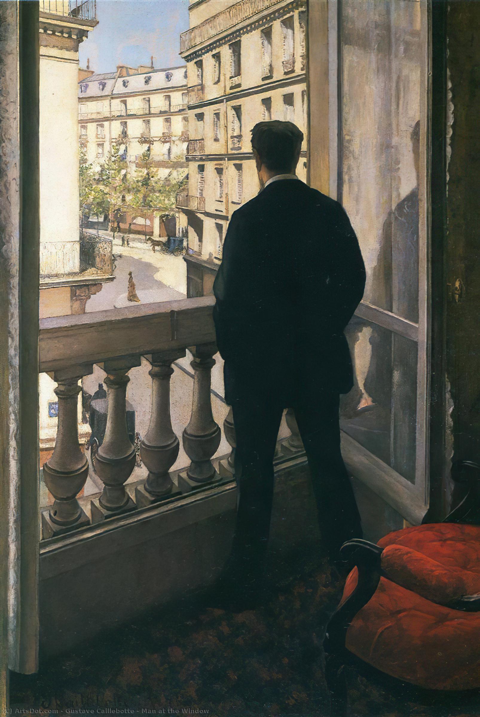  Museum Art Reproductions Man at the Window, 1875 by Gustave Caillebotte (1848-1894, France) | ArtsDot.com