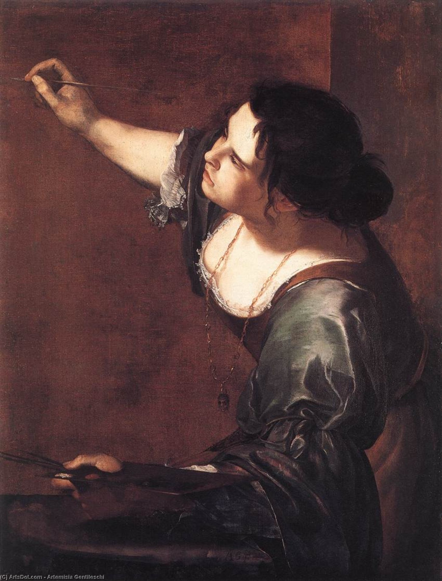  Oil Painting Replica Self-Portrait as the Allegory of Painting, 1630 by Artemisia Gentileschi (1593-1656, Italy) | ArtsDot.com