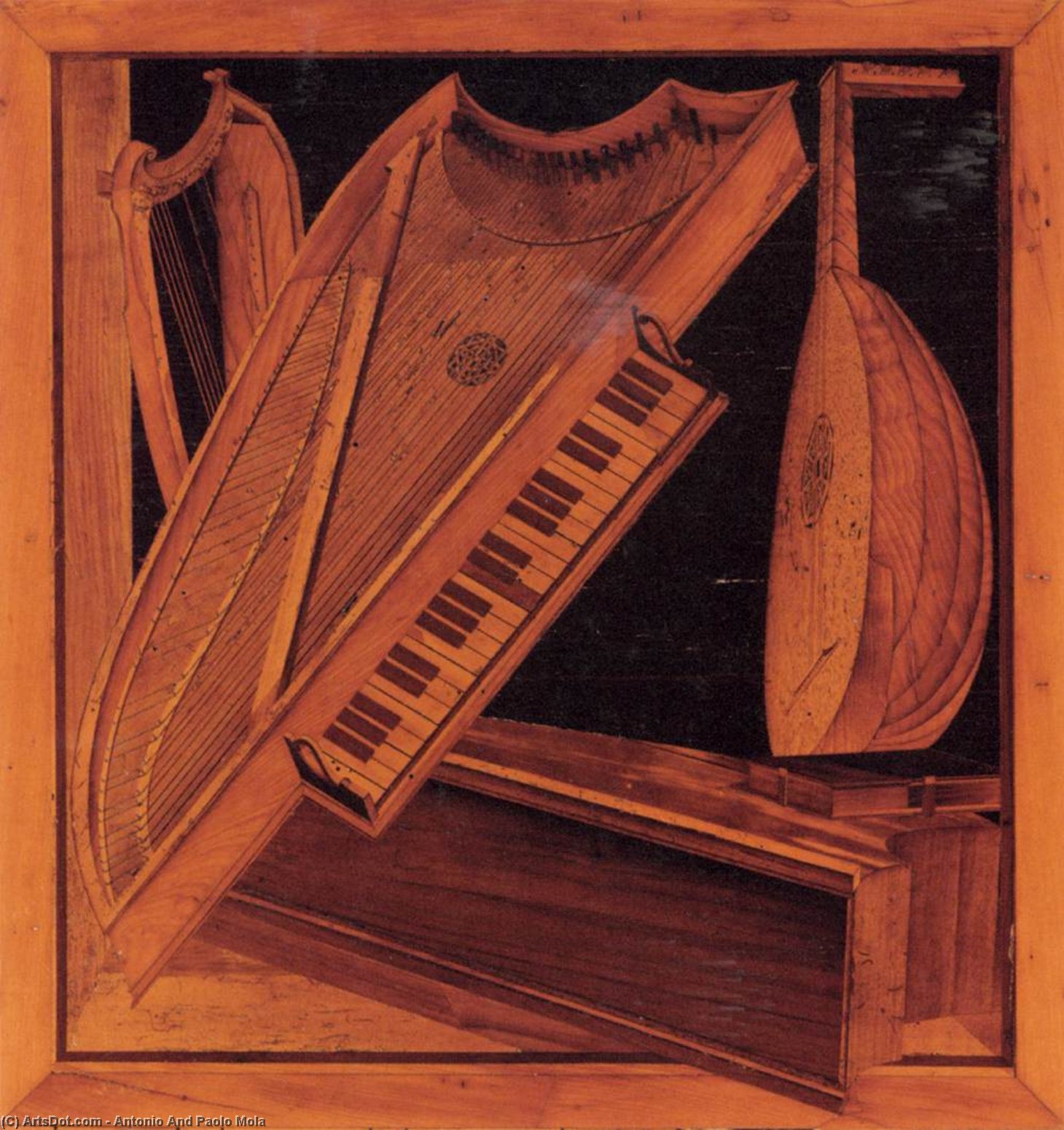  Artwork Replica Musical instruments, 1505 by Antonio And Paolo Mola (1489-1539) | ArtsDot.com