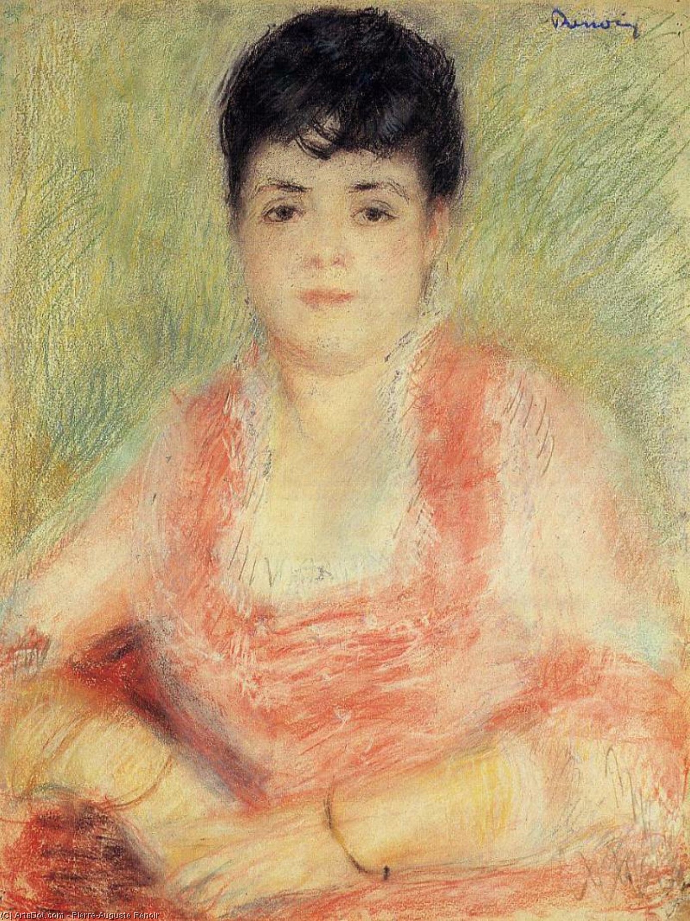  Museum Art Reproductions Portrait in a Pink Dress, 1880 by Pierre-Auguste Renoir (1841-1919, France) | ArtsDot.com