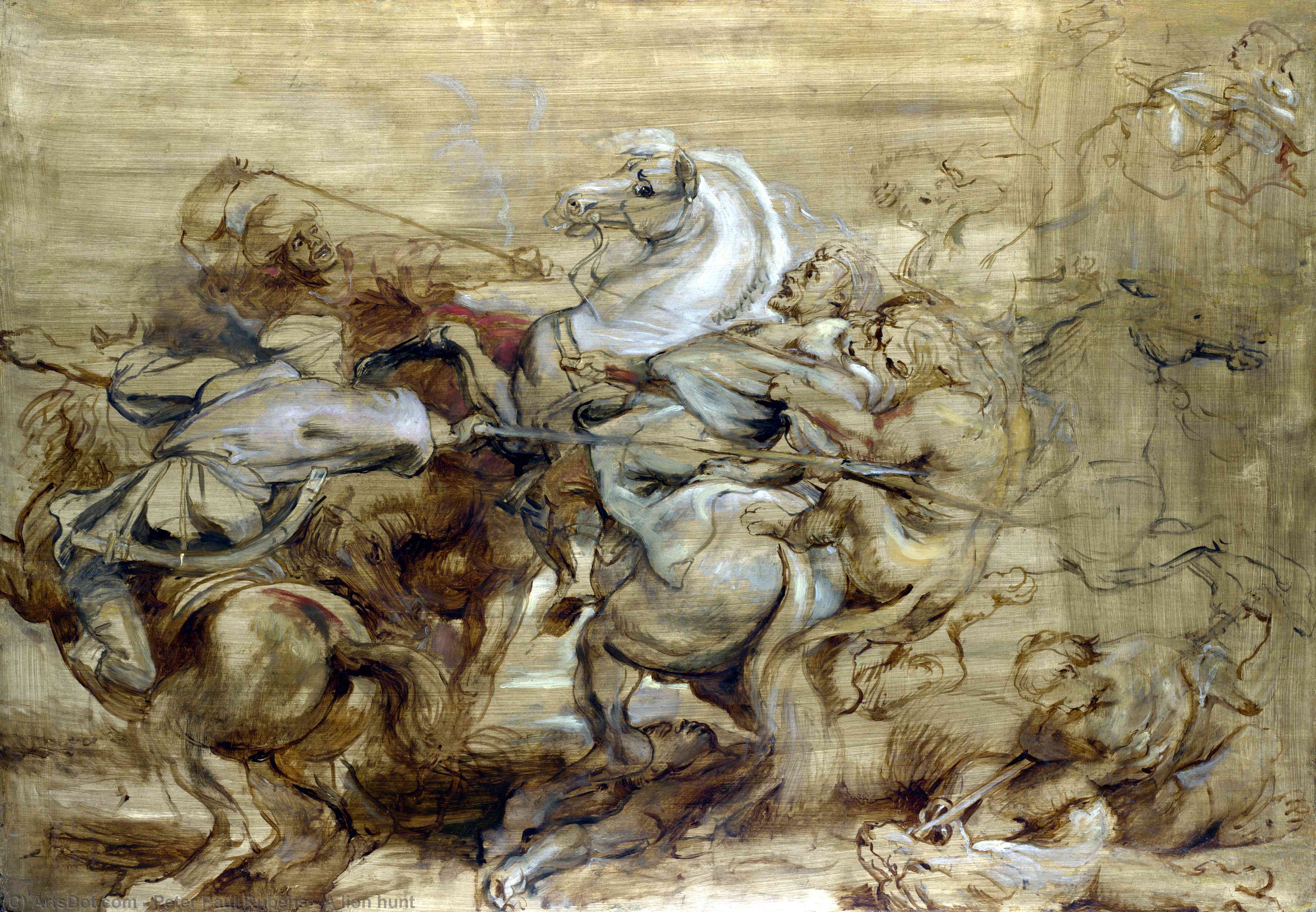  Artwork Replica A lion hunt by Peter Paul Rubens (1577-1640, Germany) | ArtsDot.com