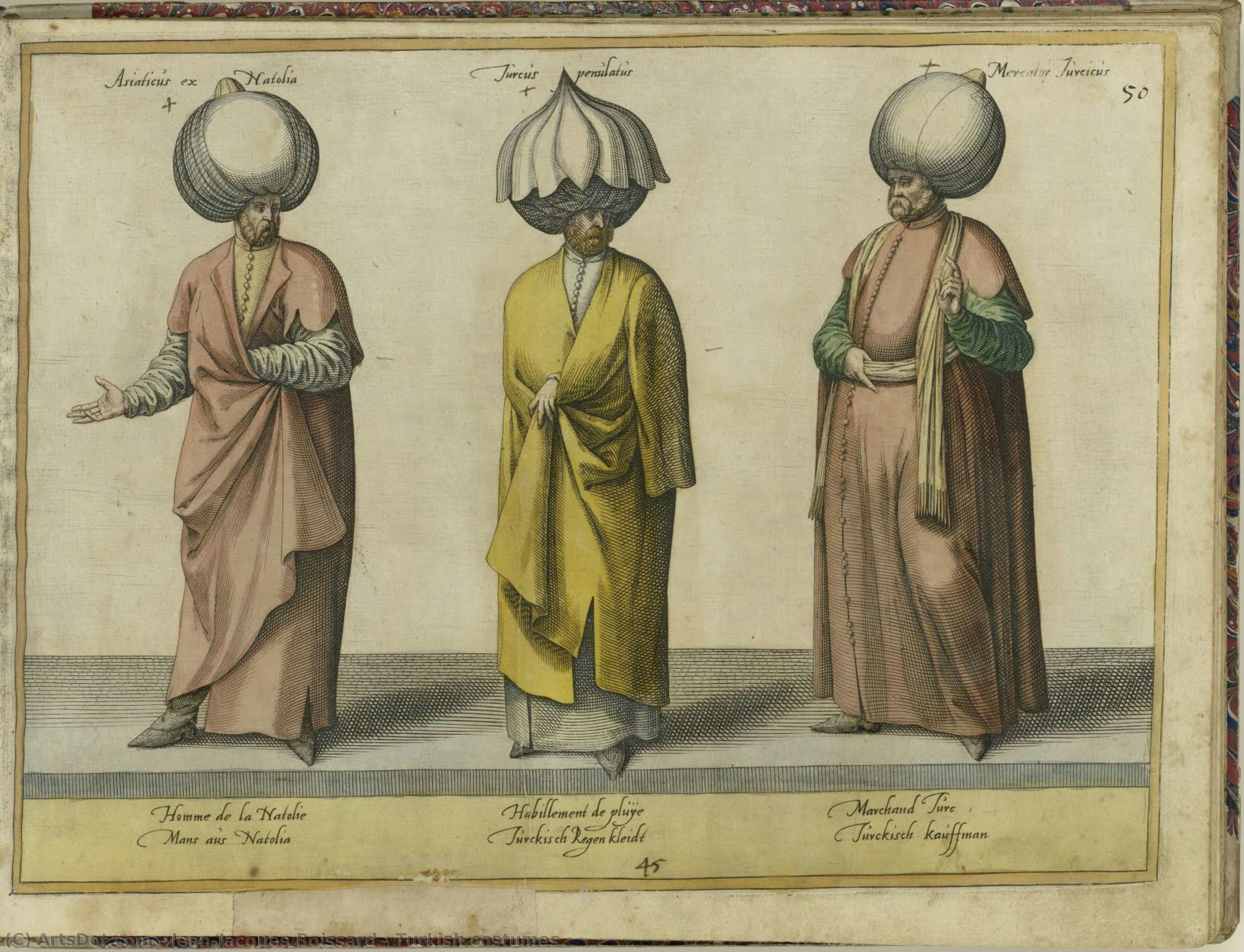  Art Reproductions Turkish costumes by Jean-Jacques Boissard (1528-1602, France) | ArtsDot.com