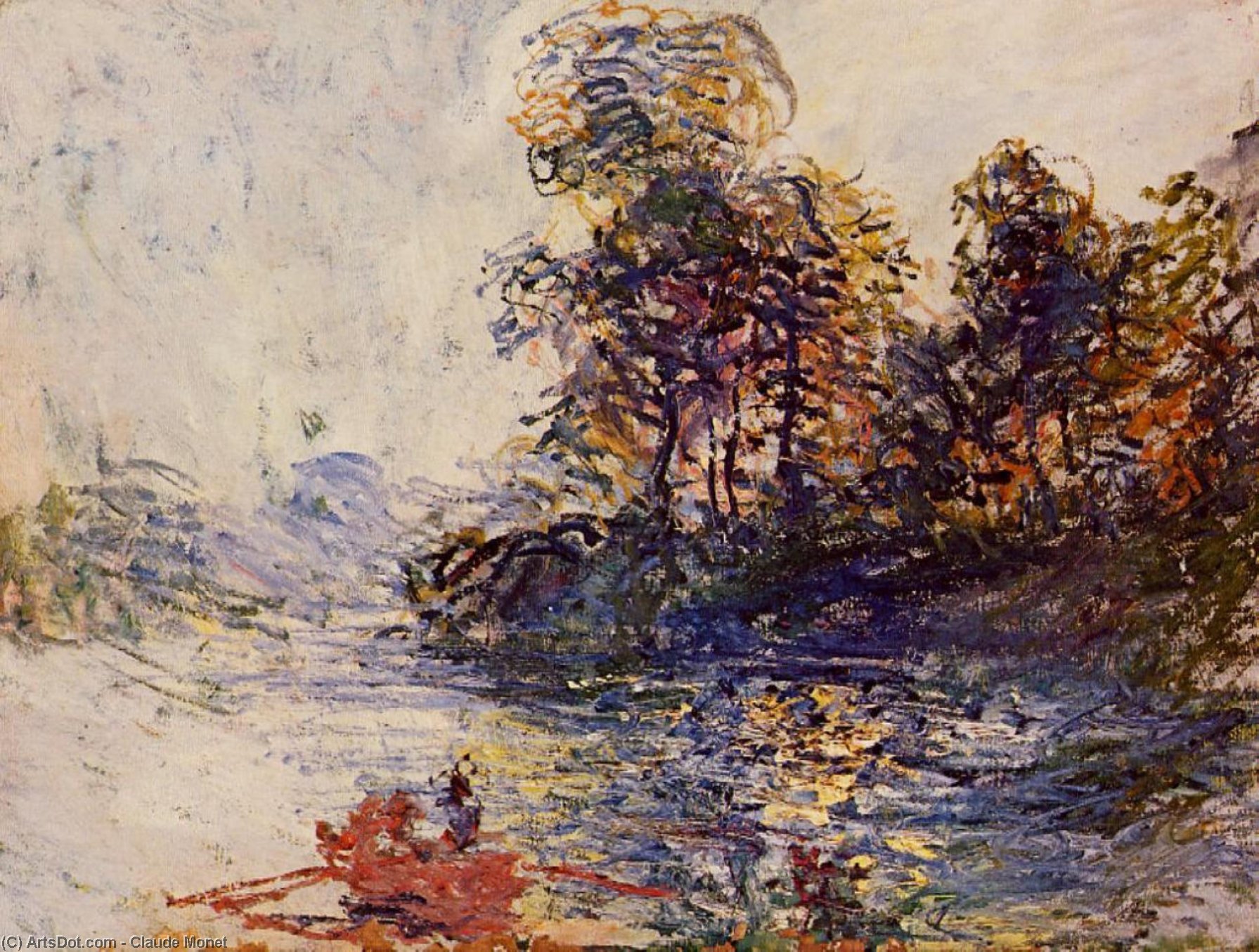  Museum Art Reproductions The River, 1881 by Claude Monet (1840-1926, France) | ArtsDot.com