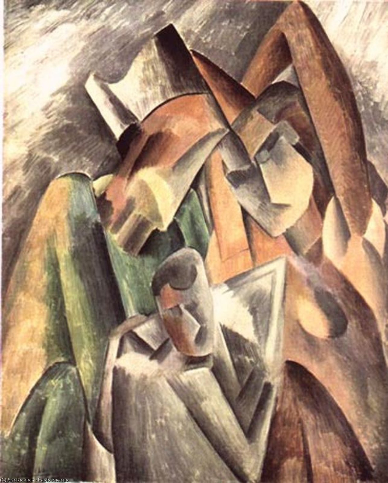  Art Reproductions Harlequin and his family, 1908 by Pablo Picasso (Inspired By) (1881-1973, Spain) | ArtsDot.com