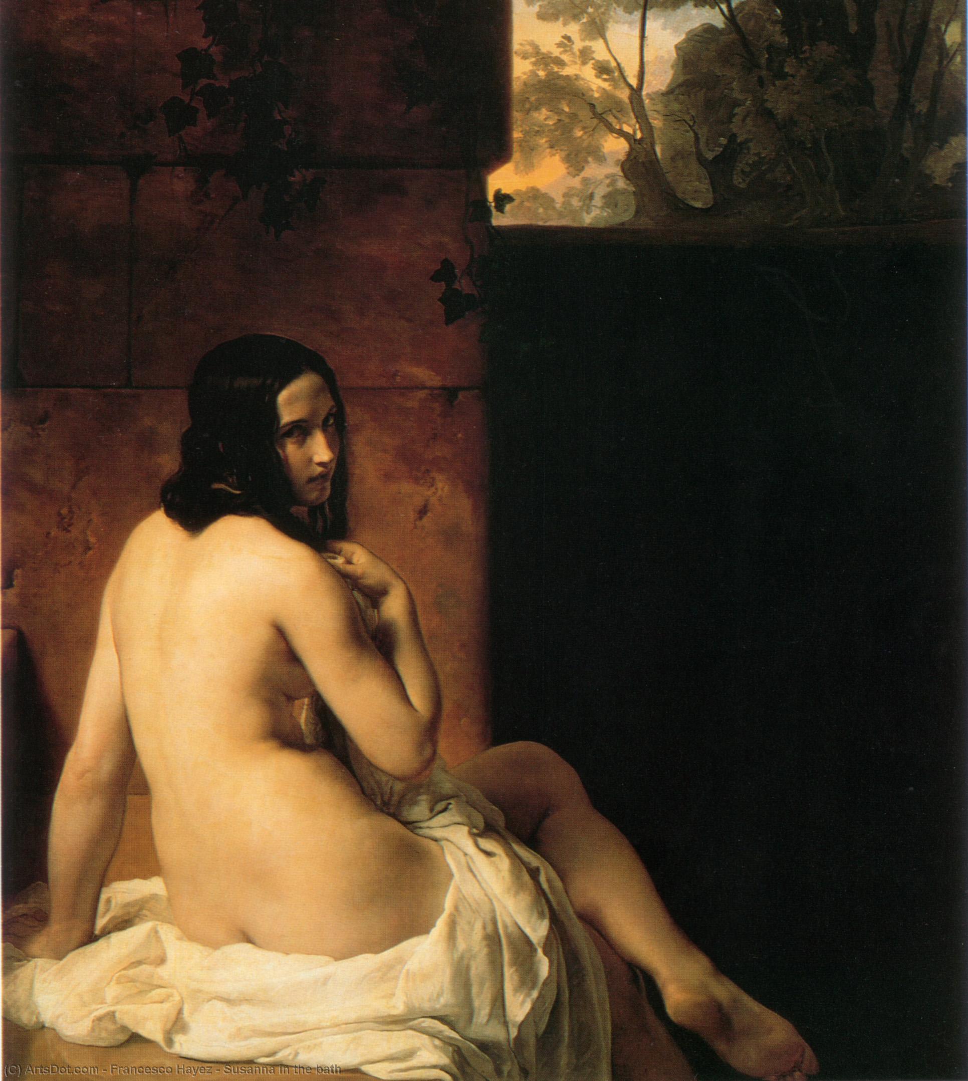  Paintings Reproductions Susanna in the bath by Francesco Hayez (1791-1882, Italy) | ArtsDot.com