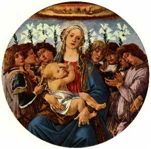 Sandro Botticelli - Madonna and Child with Eight Angel