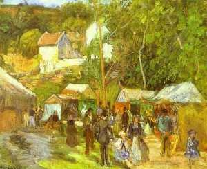 Camille Pissarro - A Fair at the Hermitage near Pontoise