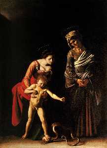 Caravaggio (Michelangelo Merisi) - The Madonna and Child with St. Anne