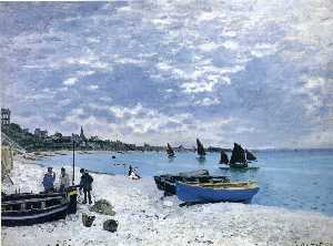 Claude Monet - The Beach at Sainte-Adresse