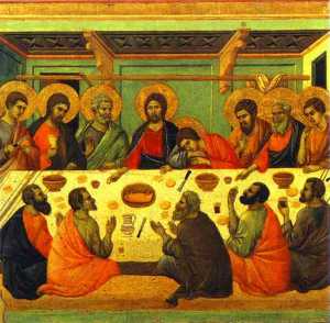 Duccio Di Buoninsegna - MaestÓ (back, central panel), The Last Supper