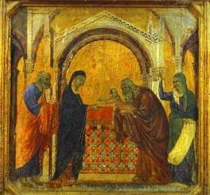 Duccio Di Buoninsegna - MaestÓ (front, predella), The Presentation in the Temple