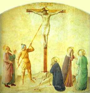 Fra Angelico - St. Dominic with the Crucifix - Piercing of the Christ-s Side