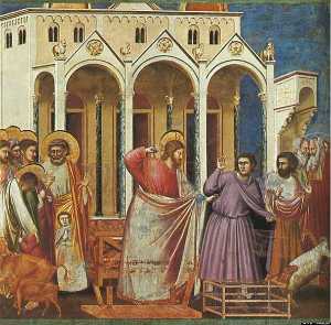 Giotto Di Bondone - Scrovegni - [27] - Expulsion of the Money-changers from the Temple