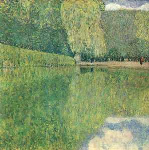 Gustav Klimt - Fruit Trees By The Lake sfondo
