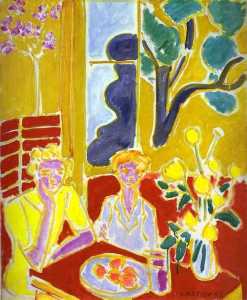 Henri Matisse - Two Girls with Yellow and Red Background