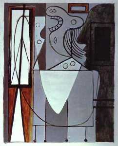 Pablo Picasso - Silhoutte of Piccasso and Young Girl Crying