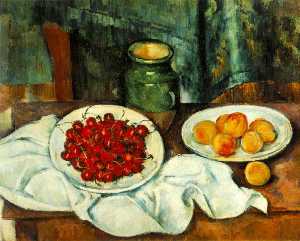 Paul Cezanne - Still Life with Plate of Cherries
