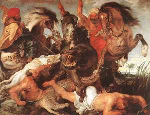 Peter Paul Rubens - Hippopotamus and Crocodile Hunt