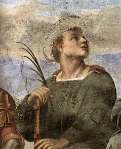 Raphael (Raffaello Sanzio Da Urbino) - Stanze Vaticane - La Disputa (detail) [06]