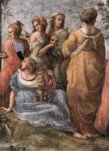 Raphael (Raffaello Sanzio Da Urbino) - Stanze Vaticane - The Parnassus (detail) [02]