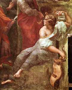 Raphael (Raffaello Sanzio Da Urbino) - Stanze Vaticane - The Parnassus (detail) [04]