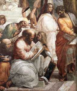Raphael (Raffaello Sanzio Da Urbino) - Stanze Vaticane - The School of Athens (detail) [04]
