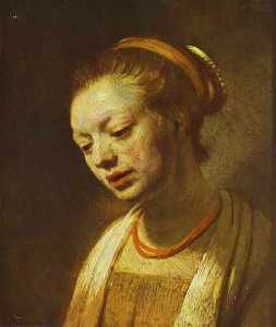 Rembrandt Van Rijn - Portrait of a Young Girl