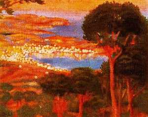 Salvador Dali - View of CadaquNs with Shadow of Mount Pani, 1917
