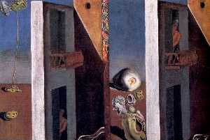 Salvador Dali - Man with Unhealthy Complexion Listening to the Sound of the Sea (The Two Balconies), 1929