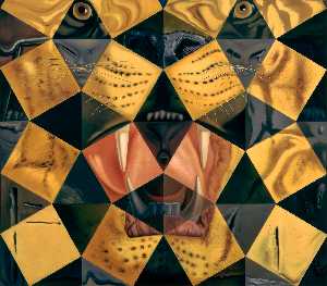 Salvador Dali - Fifty Abstract Paintings Which as Seen from Two Yards Change into Three Lenins Masquerading as Chinese and as Seen from Six Yards Appear as the Head of a Royal Bengal Tiger, 1963