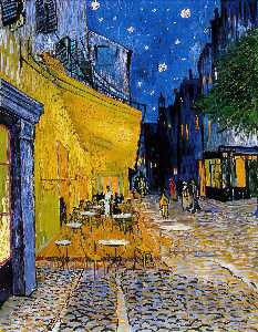 Vincent Van Gogh - The Cafe Terrace on the Place du Forum (Cafe Terrace at night) - (buy oil painting reproductions)