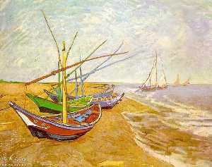Vincent Van Gogh - Fishing Boats on the Beach