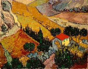 Vincent Van Gogh - Landscape with House and Laborer (Paysage avec une maison et un laboureur)