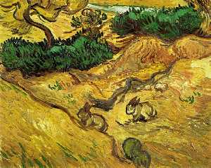 Vincent Van Gogh - Field with Two Rabbits