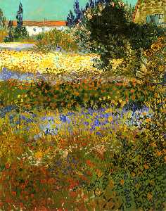 Vincent Van Gogh - Flowering Garden - (own a famous paintings reproduction)