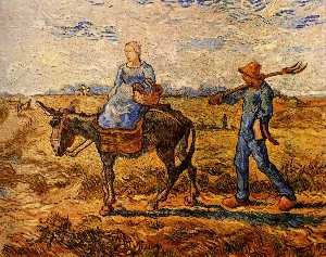 Vincent Van Gogh - Morning Peasant Couple Going to Work