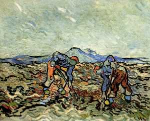 Vincent Van Gogh - Peasants Lifting Potatoes