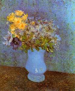 Vincent Van Gogh - Vase with Lilacs, Daisies and Anemones